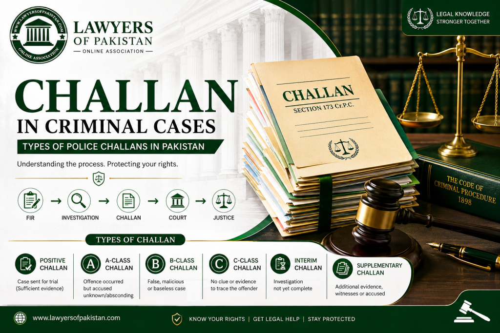 Types of Police Challans or Charge Sheet in Pakistan